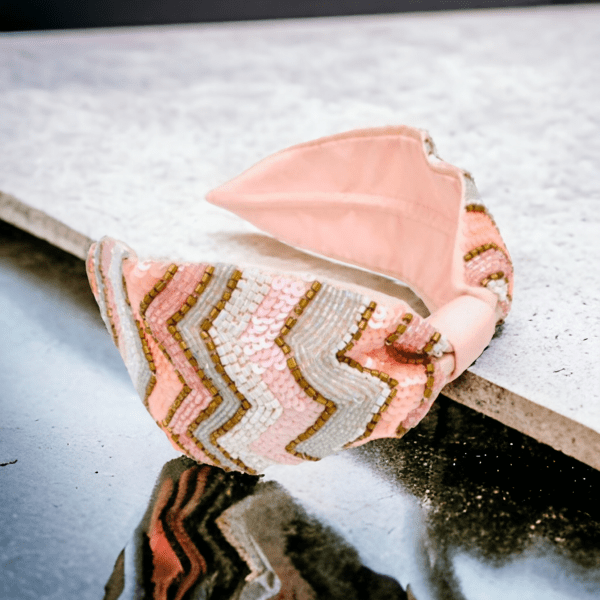 Handmade zig zag pink headband